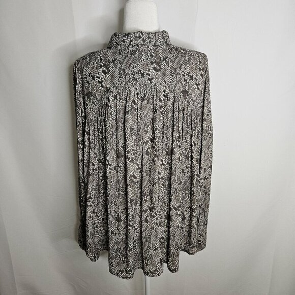 Free People Size Medium Modern Muse Snakeskin Python Detachable Tie Blouse Top - Picture 8 of 12